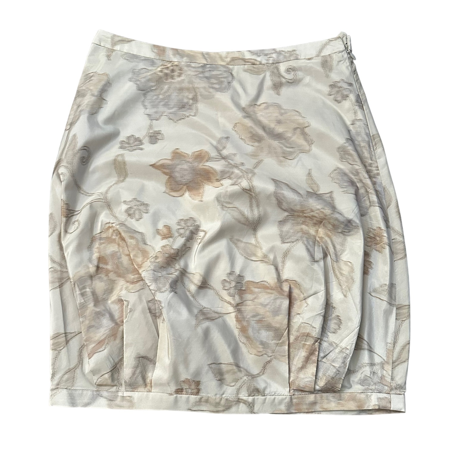 Armani Collezioni Cream & Gray Floral Pencil Skirt Size 4